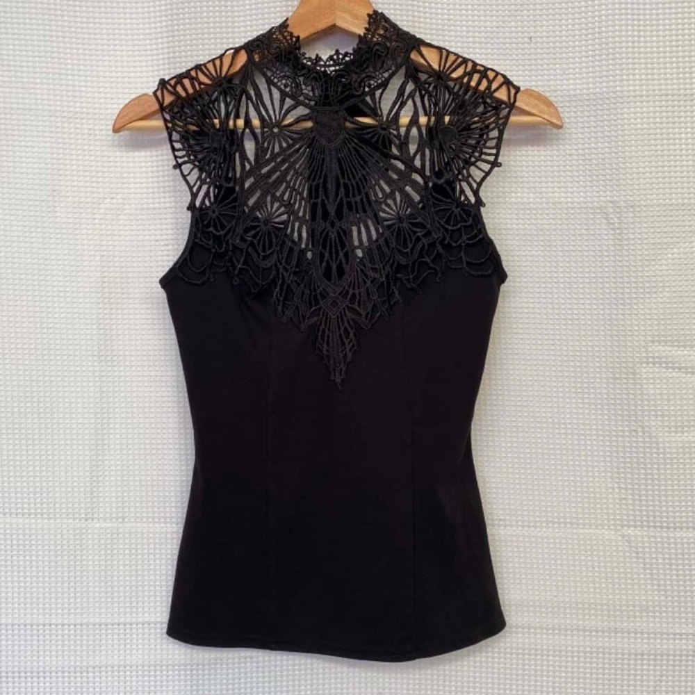 Whimsigoth Black Crochet Gothic Spiderweb Halter Top • Gothic Fairycore • XS/S